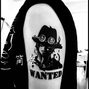 海贼王纹身贴白胡子路飞艾斯索隆罗标志图案刺青防水男女持久花臂