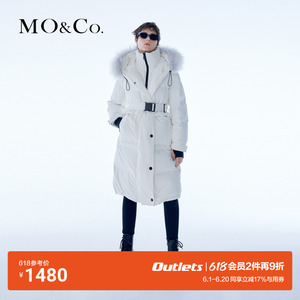 【MOCO奥莱】多功能滑雪服修身可拆卸中长款羽绒服摩安珂
