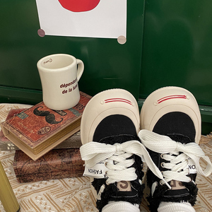 2022年夏季新款开口笑帆布鞋女鞋子百搭厚底板鞋夏款透气大头球鞋