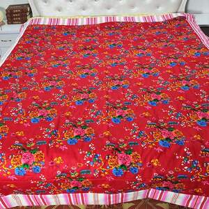 东北大花花布四件套传统老式被罩纯棉被套床单单件复古怀旧民族风