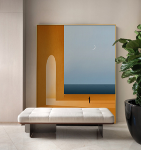 米范家x安迪卡 现代简约轻奢竖版风景装饰画客厅卧室背景墙挂壁画