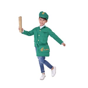 儿童职业扮演邮差服装背包卖报歌演出幼儿园邮政角色服邮递员衣服