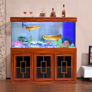 德茉超白玻璃龙鱼缸1.2米屏风中型生态底过滤懒人免换水客厅家用