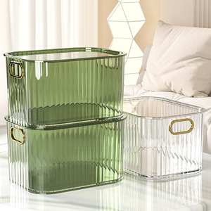 透明桌面收纳盒亚克力家用零食化妆品储物收纳筐厨房杂物整理盒子