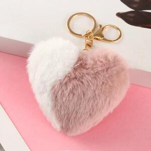 爱心毛球挂件小