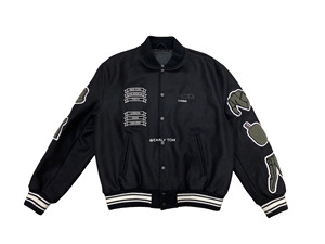 cdg风格 stussy 40周年棒球夹克外套 asap rocky同款