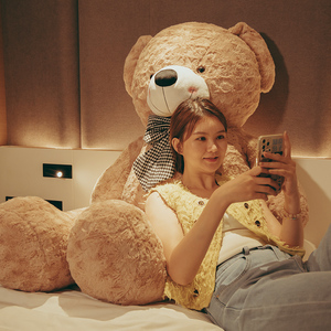正版大号大熊玩偶熊熊毛绒玩具娃娃泰迪熊公仔睡觉抱枕床上送女生
