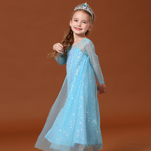 冰雪奇缘艾莎公主裙夏季亮片生日礼服爱莎新款裙子正版elsa连衣裙