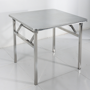 80cm网红不锈钢便携式折叠式桌子简约手提方桌可折叠内折支架一体