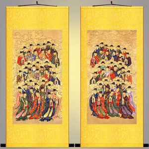 日本购七十二司地煞画像72地司o挂画道场神仙图水陆画神像画卷