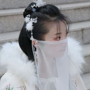 古风防晒面纱百搭蒙面纯色古风配饰时尚遮脸女扶摇同款新款古装