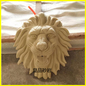 皇品人造砂岩挂件狮子头雕塑室内外园林景观装饰艺术厂家直销