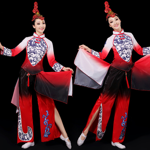 古典舞蹈服装女飘逸扇子舞演出服江南水乡艺考秧歌服2020新款套装