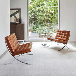 吉诺威巴塞罗那椅现代别墅极简真皮休闲椅网红沙发椅设计师单人椅