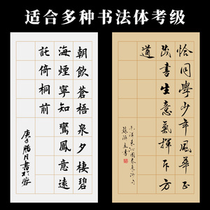 三尺整张带格子日课纸半生半熟初学者毛笔书法练字纸28格古诗词带落款