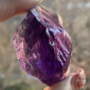 新品天然巴西紫水晶原石矿物标本吊坠料雕刻料大块裸石料一物一图