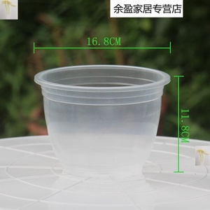 【10个】绿萝储水花盆圆形塑料自动吸水懒人套盆白色透明水培外篮