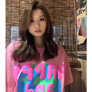 韩国代购noko夏季趣味泡发字母笑脸地球happy and love短袖t恤