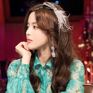心动的信号杨超越同款发箍女超仙森系羽毛洗脸头箍外出百搭头饰
