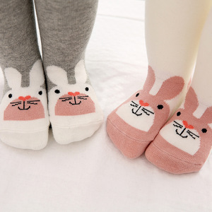 春秋卡通小兔子儿童连裤袜男女宝宝打底裤袜外穿棉质婴儿连体袜子