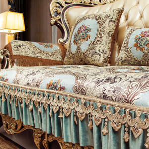 萝利安旗舰店天猫定做欧式皮沙发垫四季通用防滑坐垫套罩高档奢华