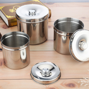 304防碘伏不锈钢纱布罐棉花缸纹绣消毒罐医用酒精泡棉球罐药膏罐