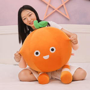橙子公仔毛绒玩具桔子抱枕水果布娃娃圆形靠枕生日礼物橘子玩偶女