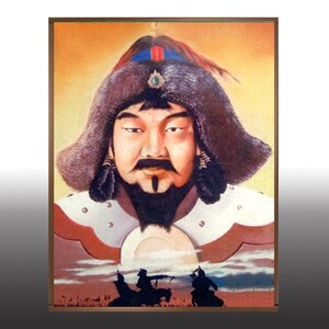 民族特色蒙古族5d魔方圆钻石画成吉思汗头像铁木真中式十字绣人物