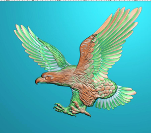 大鹏展翅精雕图老鹰精雕图灰度图浮雕雕刻图jdp5.2带线bmp石雕图