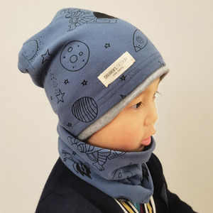 儿童帽子男孩秋冬季新款薄纯棉中大童围脖宝宝帅气学生护耳包头帽