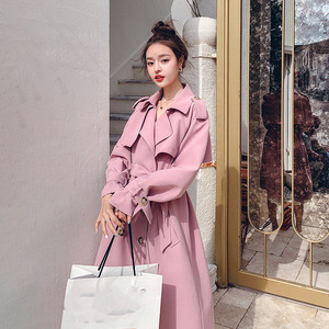 粉色春装大衣女