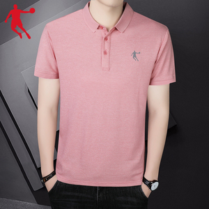 乔丹polo衫男士短袖t恤纯棉夏季新款翻领t修身纯色潮流百搭保罗衫