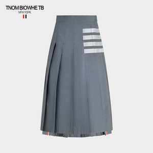 tnom biowhe tb半身裙24新款百搭垂感前短后长四杠开叉A字裙长裙