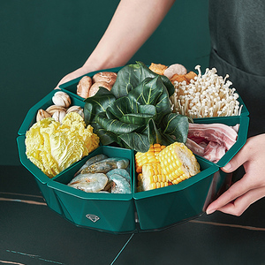 火锅配菜盘家用盘子多功能旋转火锅盘餐具装菜神器分格拼盘蔬菜盘