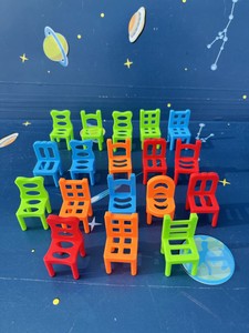 儿童益智过家家小房间别墅配件小凳子小椅子公仔座位18件家具装扮
