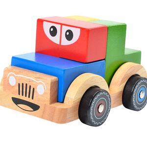 小乖蛋百变小车彩拼车汽车拼装模型积木逻辑思维早教空间益智玩具