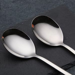 不锈钢装2韩勺子勺304吃饭成g人圆只儿童长柄家用汤匙式调羹