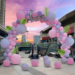 彩虹门商务学院大小结婚气球ins架子生日会宴厅气球门迎宾冲气