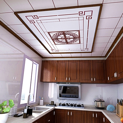 新中式集成吊顶铝扣板微错层花边板厨房卫生间餐厅阳台吊顶天花板
