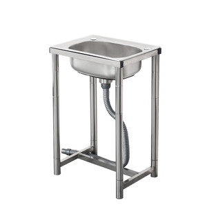 不锈钢水槽单槽带支架落地洗菜盆洗碗池单水池洗手盆简易小型长38