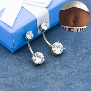 双头钻钛钢肚脐钉女欧美性感个性肚脐环脐环肚钉防过敏穿刺饰品潮