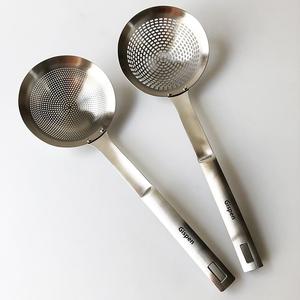 xman 库存304不锈钢漏勺一体成型油炸火锅滤油勺厨房家用笊篱小号