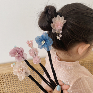 儿童汉服丸子头盘发神器女童宝宝2021新款网红小女孩古风盘发器女