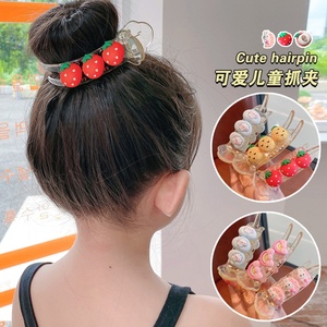 儿童丸子头盘发神器女童卡通盘发器小女孩不伤发发卡宝宝水果发夹