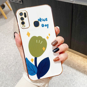 清新时尚vivoy86手机壳郁金香vivo电镀软胶y86镜头全包保护套y83烫金