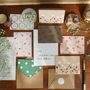 心生日留言祝福diy感恩空白手写小卡片小清新留言卡节日通用妇女节