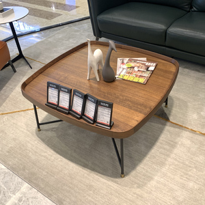 000人付款天猫domicil 核桃木茶几 实用 极简百搭轻奢 小户型铁艺方形