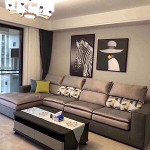 依思蒙沙sofa 布艺沙发小户型客厅整装 转角组合沙发简约现代橙光
