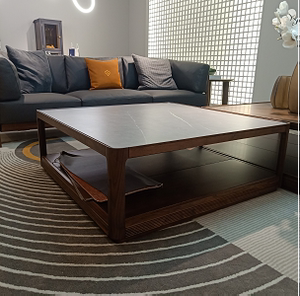 000人付款天猫hoos/南洋胡氏新维蓝现代简约实木黑核桃方茶几ws8812