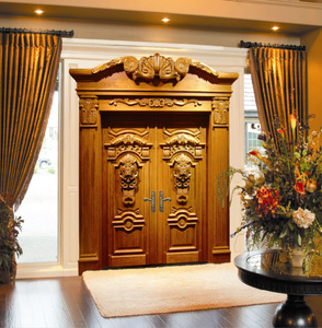 本木·富美森别墅木门原木入户门卡斯楠红橡花梨红木酸枝中式复古